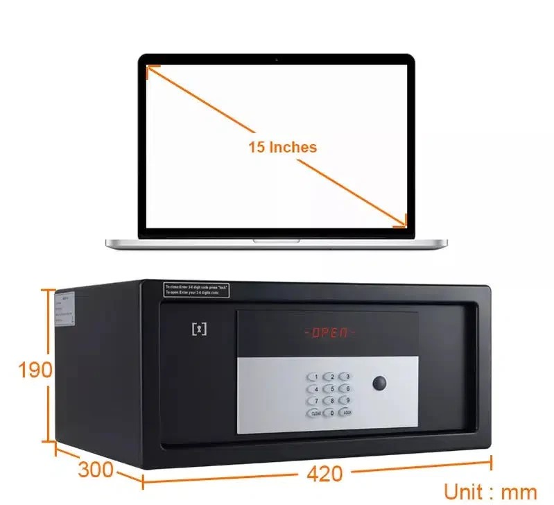 BAS054 Wall/Table Fireproof Safe Smart Lock With Code, App And Key.