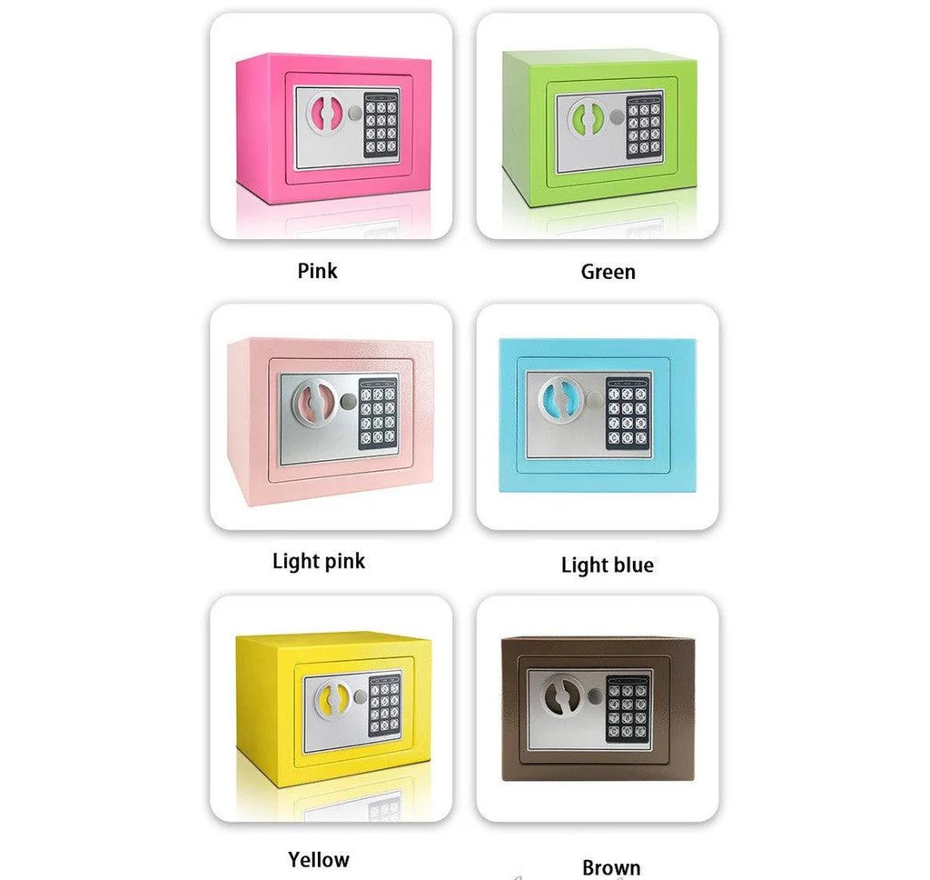 BAS17CM-2 Basec Luxury Mini Fireproof Safe Box With Password and Manual Key Unlock