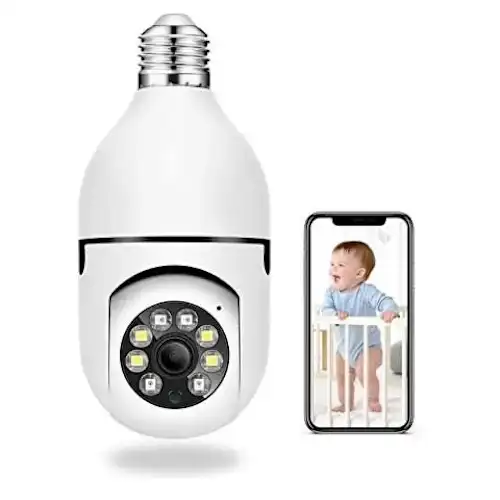 Auto rotate Mini HD Ptz Wi-Fi Bulb Camera