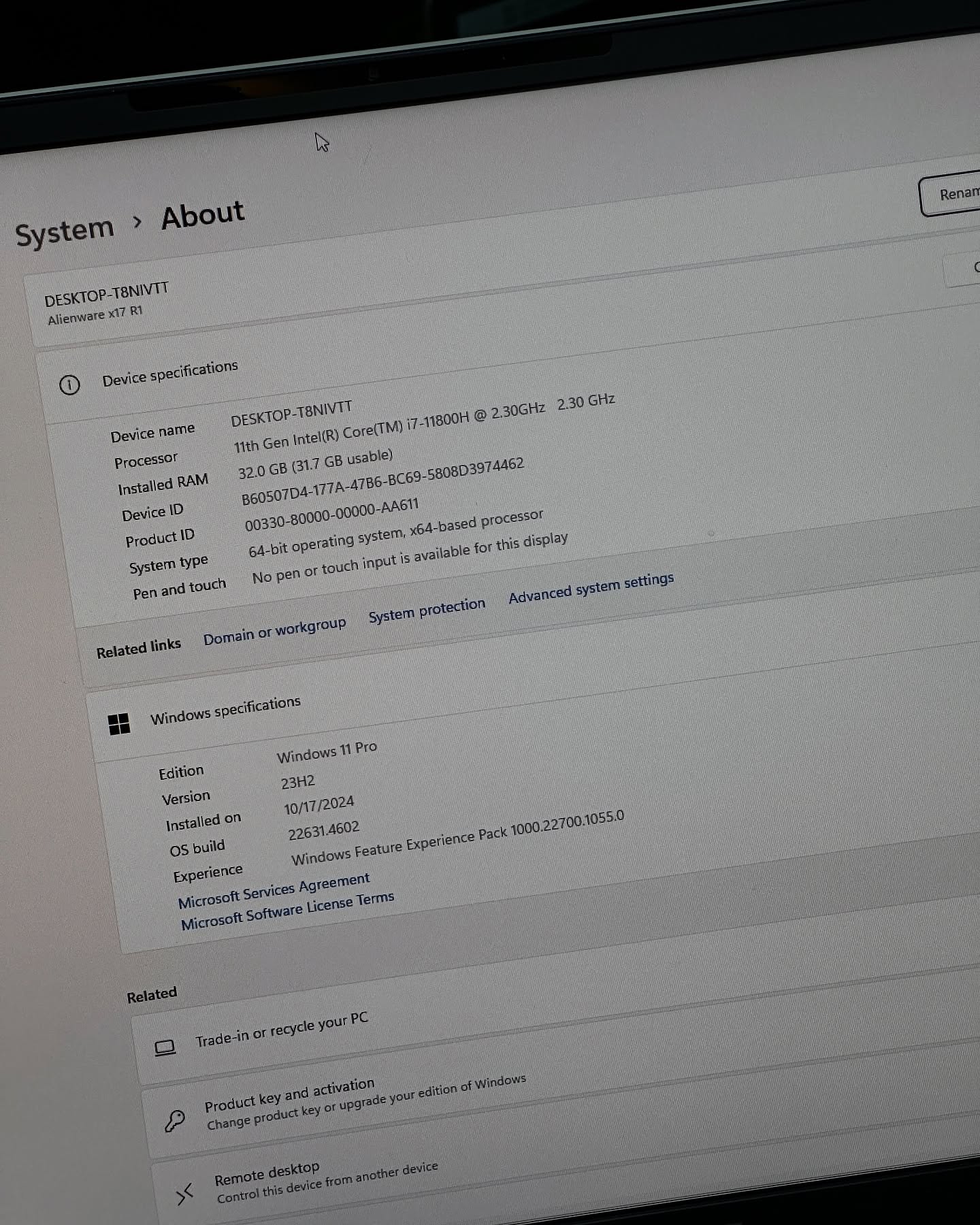 Alienware X17 R1 Gaming Laptop