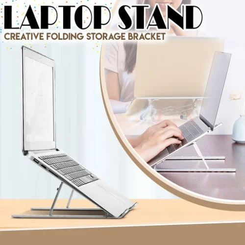 Folding Storage Bracket Adjustable Laptop And Tablet Stand