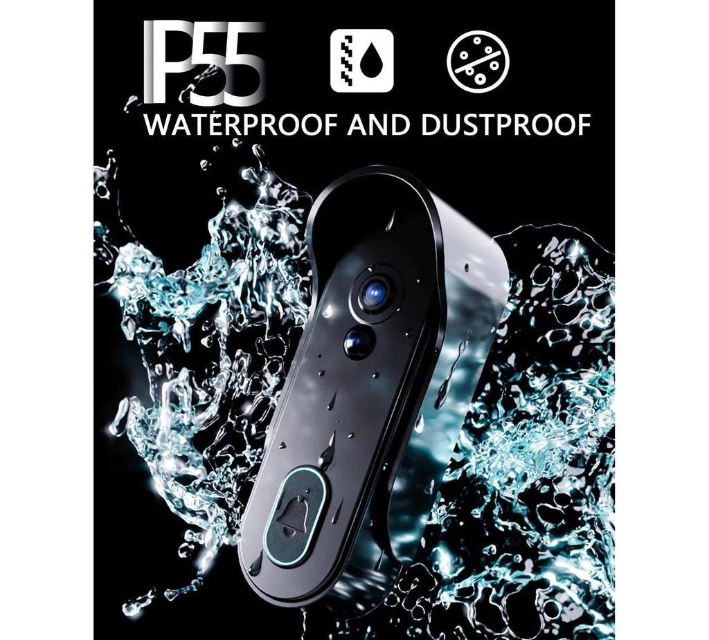 Basec BAS92DP Wireless Tuya Door Phone + APP – HD Camera, Two-Way Audio and Motion Detection