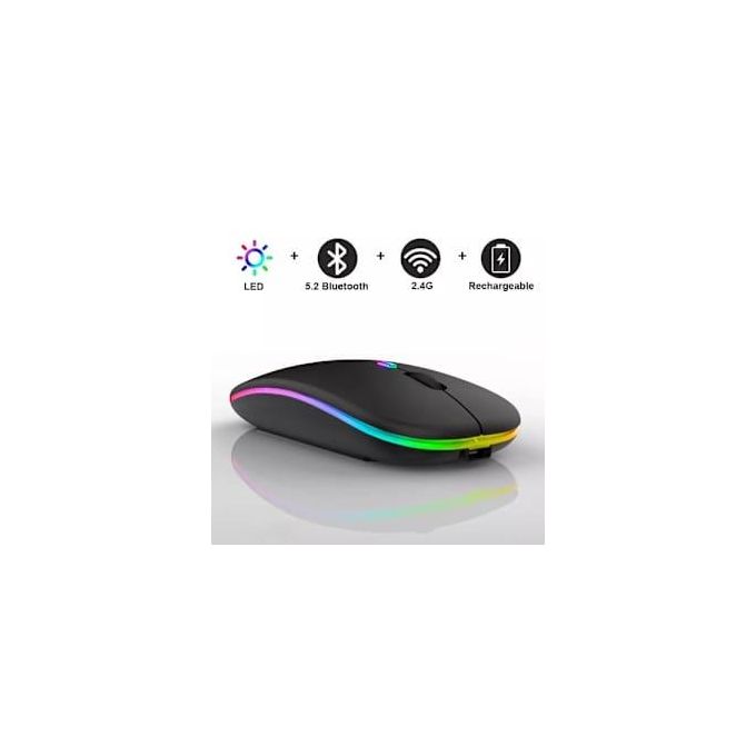Rechargeable Wireless Mouse With Led Light