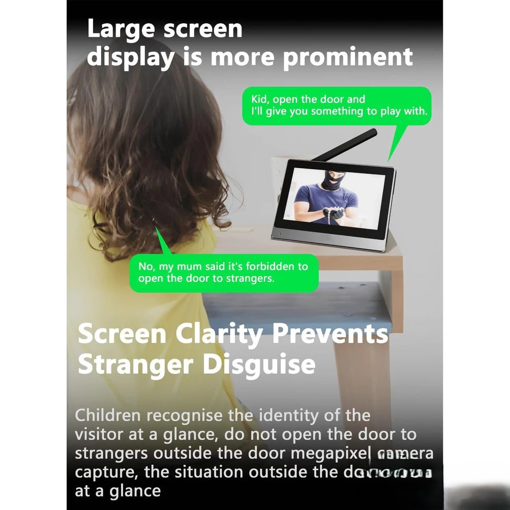 Basec BAS92DP Wireless Tuya Door Phone + APP – HD Camera, Two-Way Audio and Motion Detection